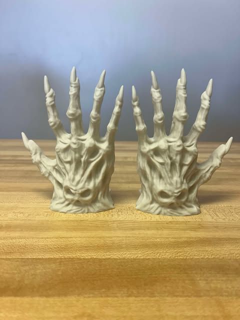 3D Skeletal Hands Bookends