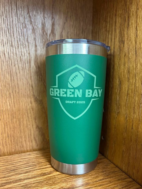 20 oz Tumbler-GB Draft Football