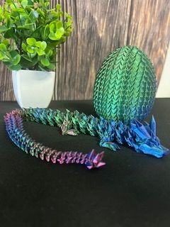 3D Tri Colored Crystal Dragon w/ Egg
