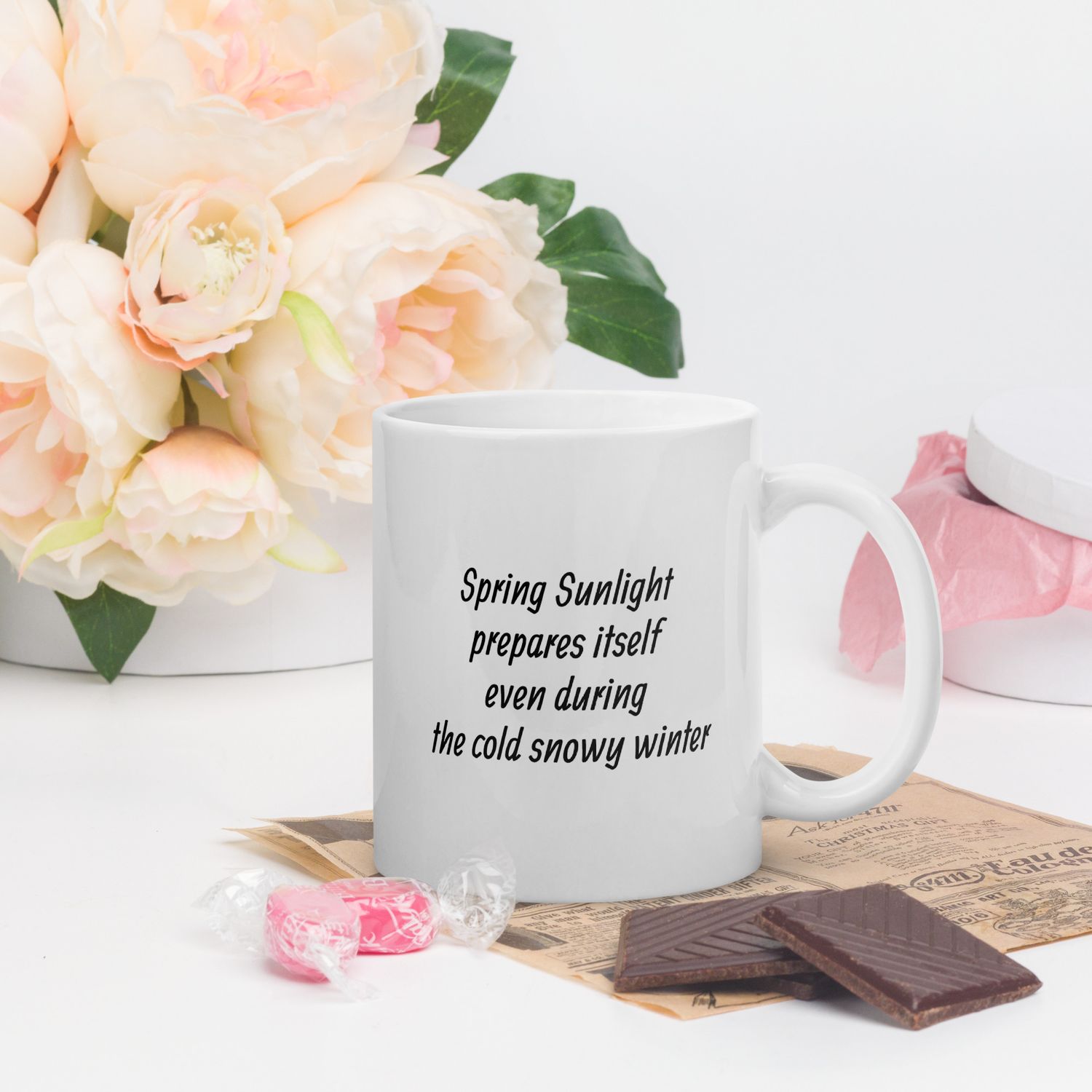 White glossy mug