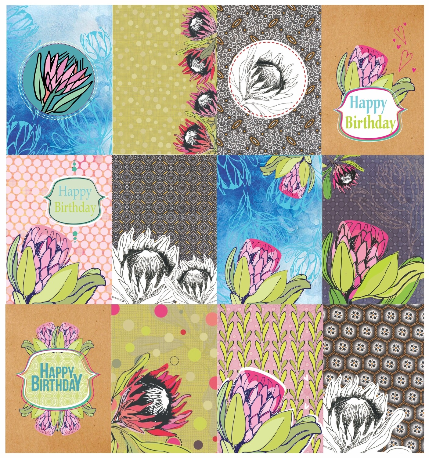 Protea Greeting Cards