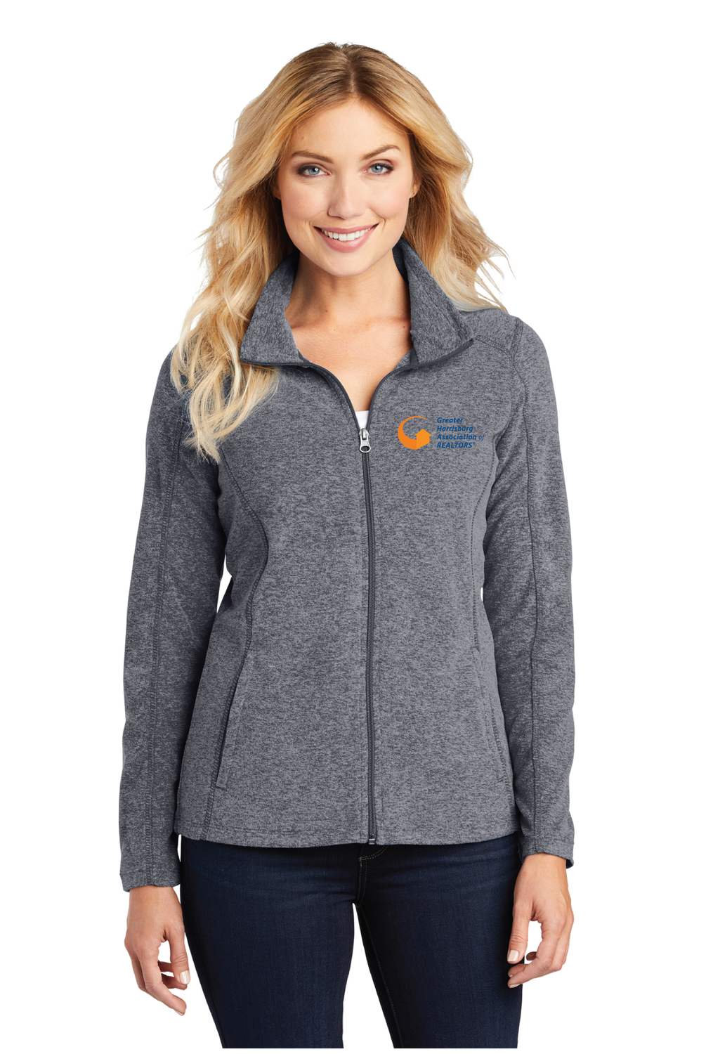 Port Authority® Women's Heather Microfleece Full-Zip Jacket