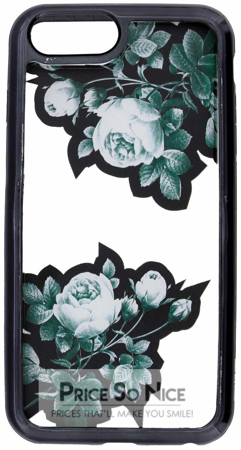 Typo - Superior Phone Case for iPhone 6+ / 7+ / 8+ (Floral/Black Transparent)