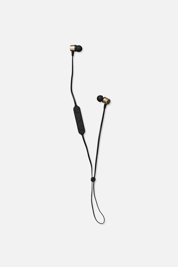 Typo Active Wireless Earphones - Black / Gold - New