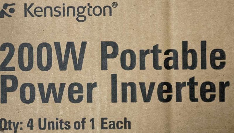 case of 4 Kensington 200 Watt Portable Power Inverter, Mfr Part # 33215 - New