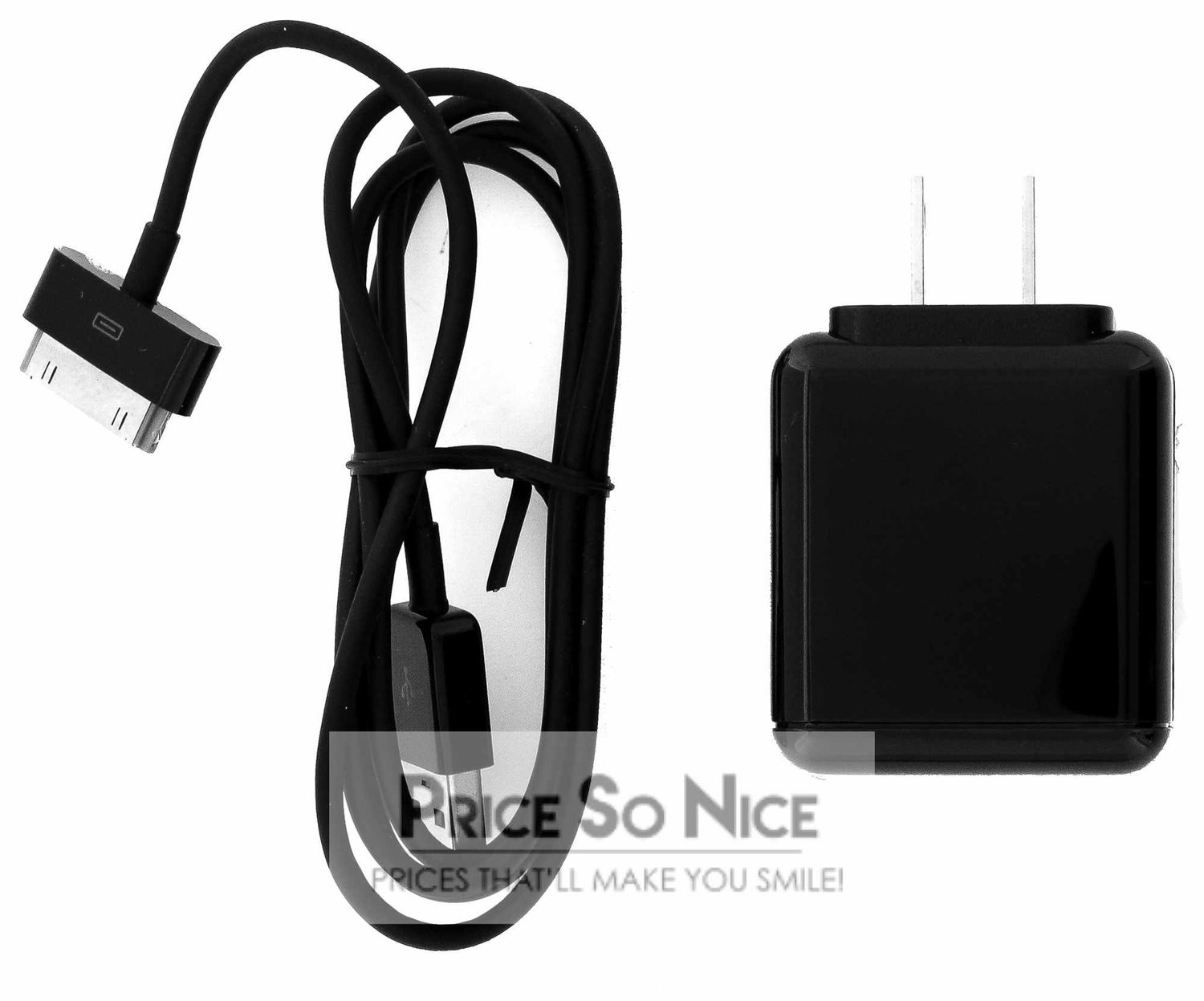 MonoPrice Black USB Wall Charger and 30 pin cable