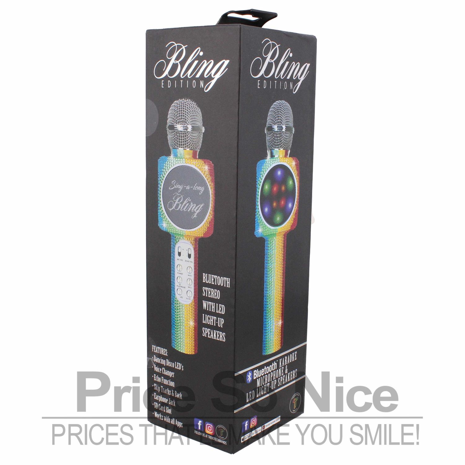 Trend Tech Brands SING ALONG KARAOKE BLING MICROPHONE RAINBOW MSRP $60 - New