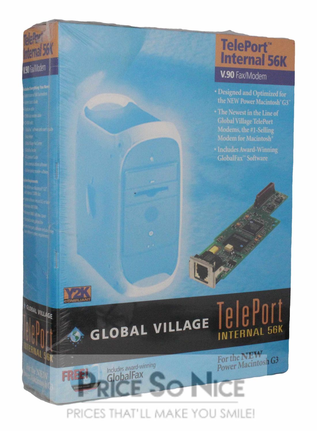 Global Village 56k V.90 Internal G3 G4 teleport modem  for G3 iMacs, Blue&amp;Whites