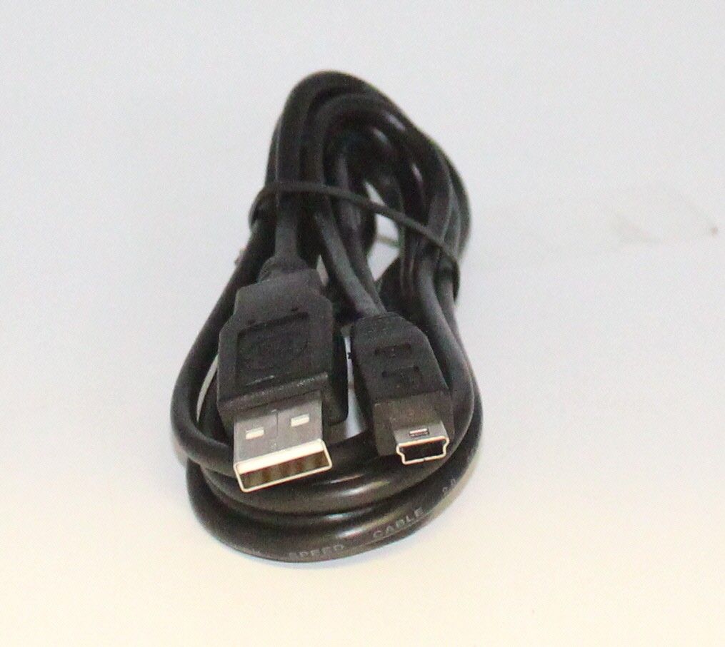 GE 6 foot 2.0 USB Type A to Mini B MiniUSB,  Male to Male Cable - Black - New