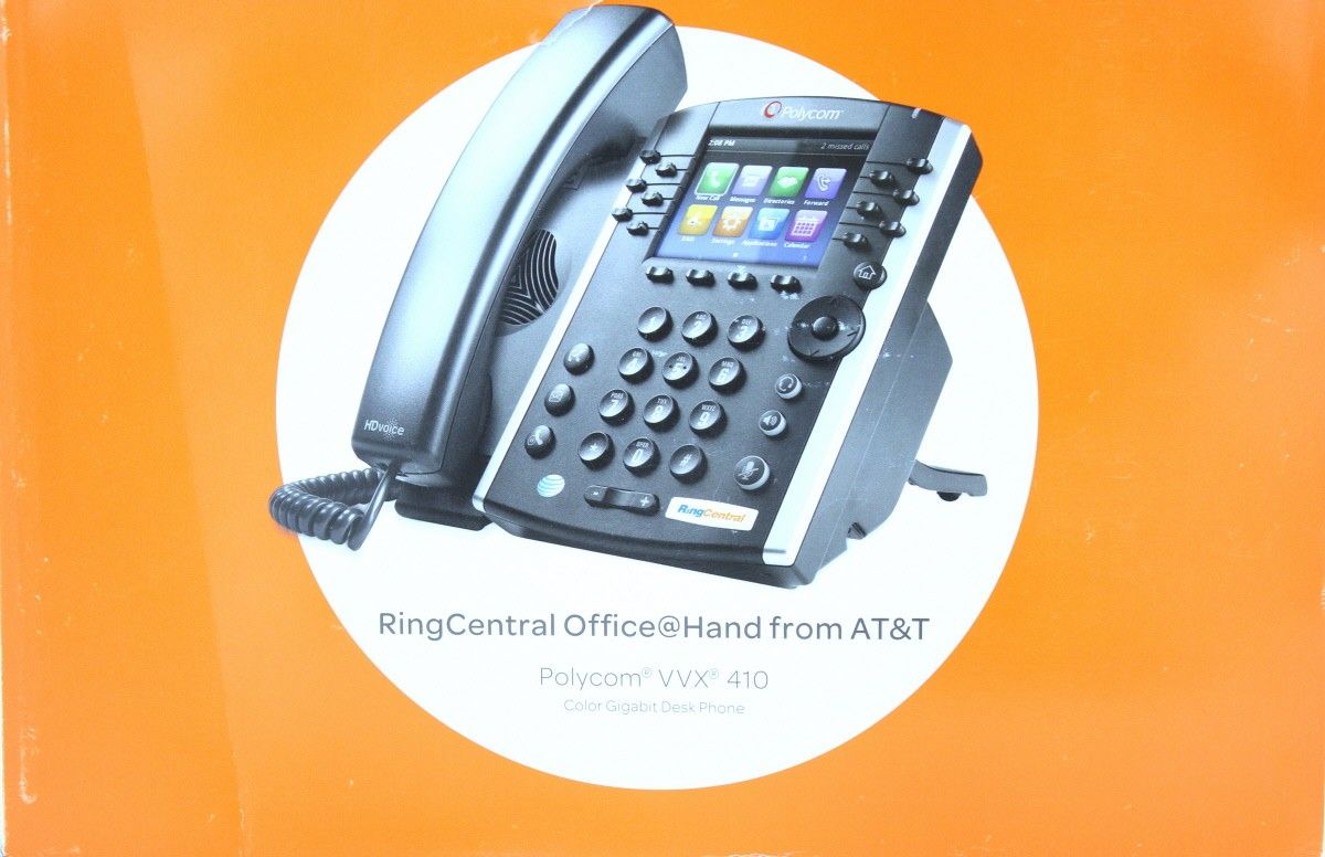 Polycom VVX 410 VoIP Phone - RingCentral Office Hand from AT&amp;T - Used