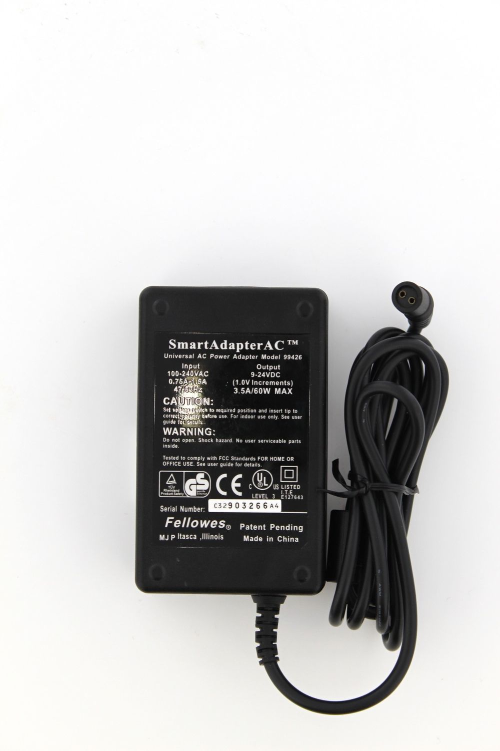 99426 9/10/11/12/13/14/15/16/17/18/19/20/21/22/23/24V 3.5A AC Adapter - Used