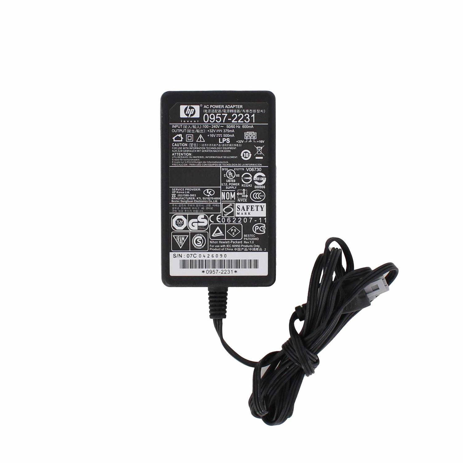 HP 32/16V 375/500mA AC Adapter - Used