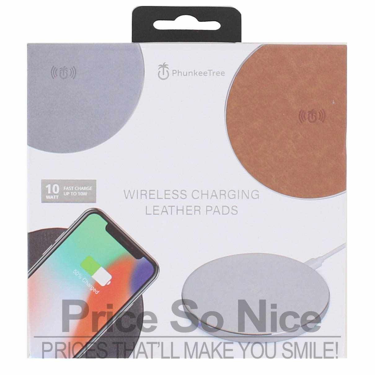 Phunkee Tree Wireless Charging Leather Pads - Black MSRP $50
