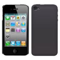 Amzer Simple Click On Case with Screen Protector - Rubberized Black For iPhone 4