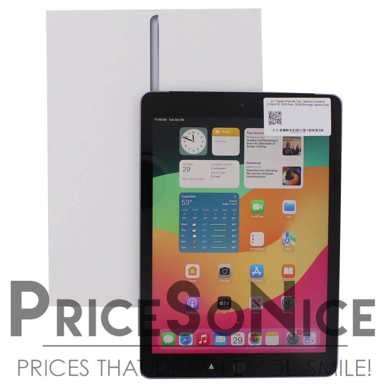 Apple iPad 9.7&quot; 6th Gen Unlocked (32GB, Wifi+Cellular, Space Gray) - with Original Box Grade B