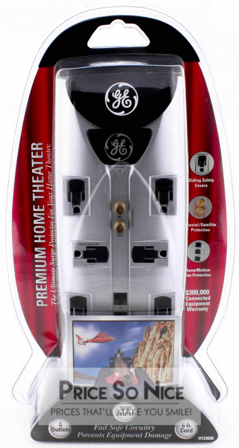 GE 8 Outlet Premium Surge Protector w/ Phone/Coax Protection 3690 J