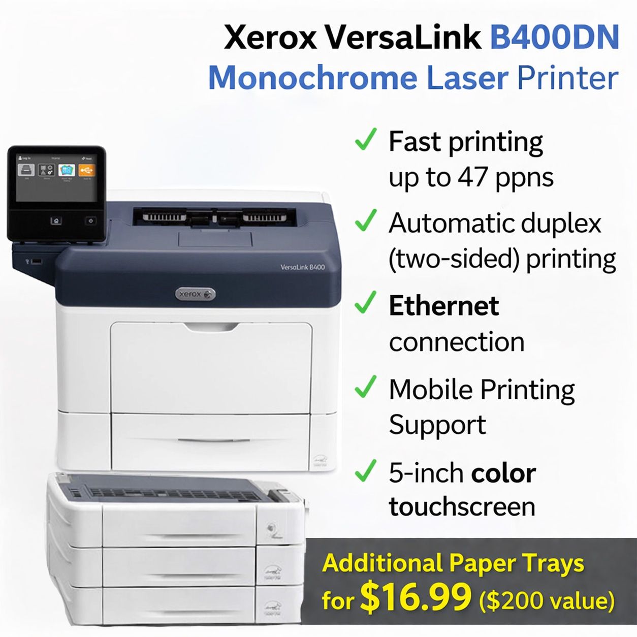 Xerox VersaLink B400DN Monochrome Laser Printer NEW/OPEN BOX 90 DAY WARRANTY
