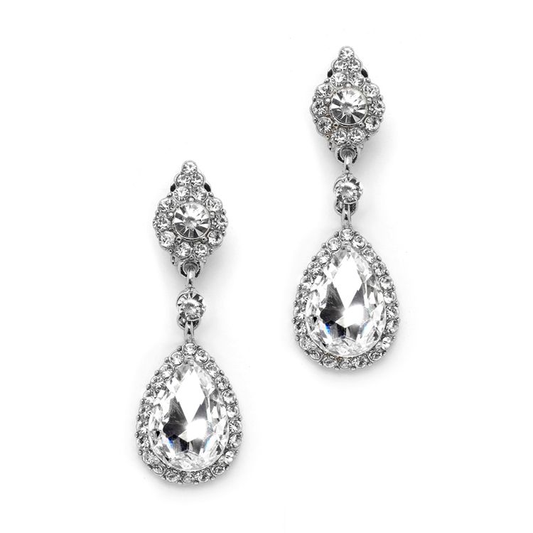 Mariell 4532E-S Crystal Teardrop Earrings