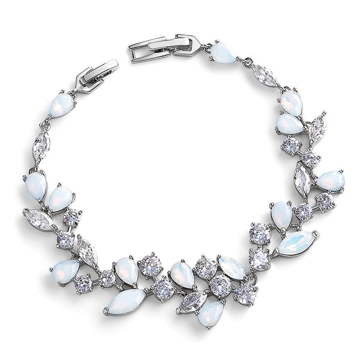 Mariell 4658B-OP-S - Opal Mosaic Bracelet