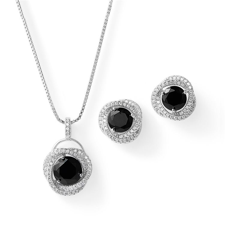 Mariell 4703S-BK-S Jet Black Woven Knot Set Mariell 4703S-BK-S Jet Black Woven Knot Set