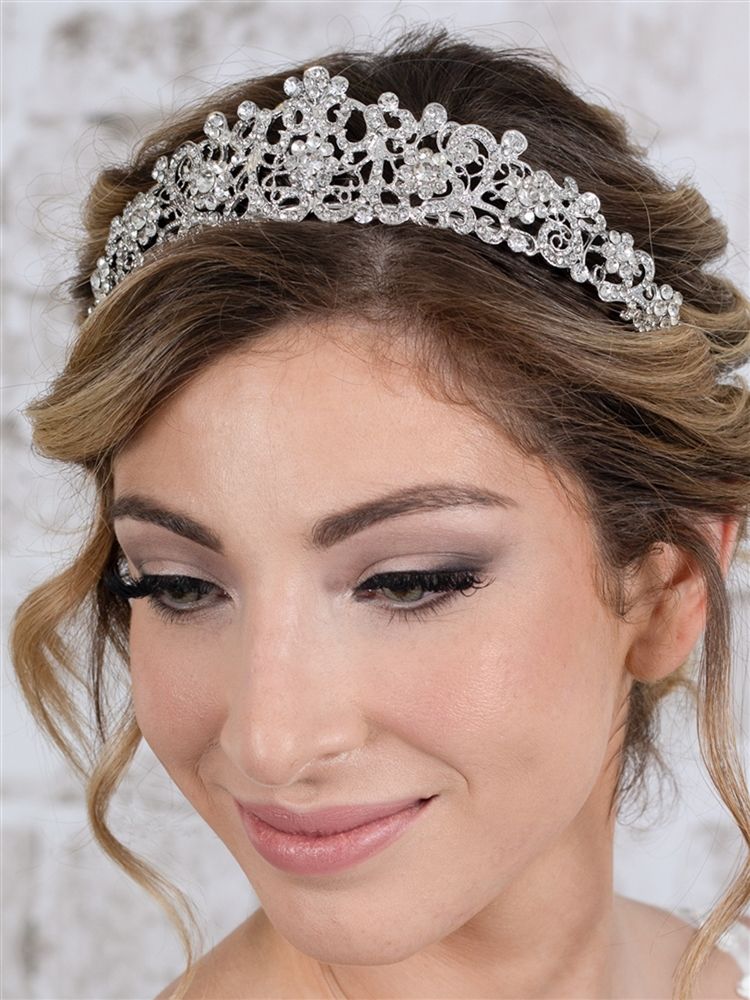 Mariell 4187T-S Vintage Crystal Tiara