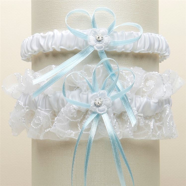 Mariell G018-BL-W Vintage Garter Set Mariell G018-BL-W Vintage Garter Set