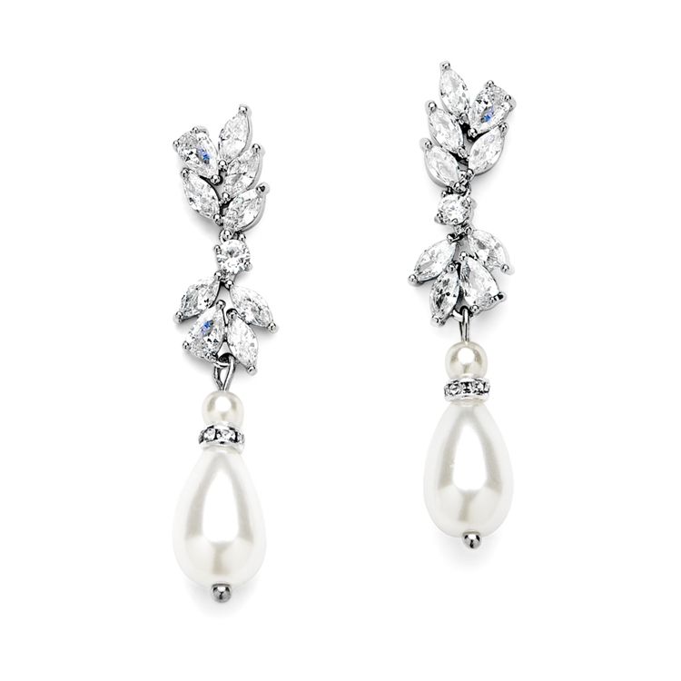 Mariell 4646E-I-S Pearl Teardrop Earrings