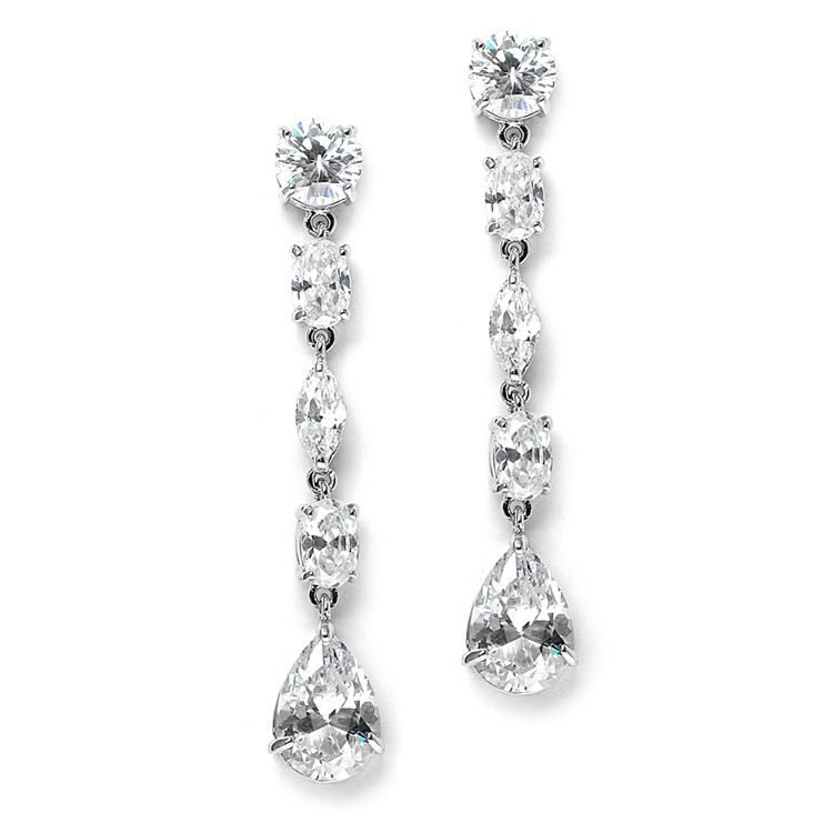 Mariell 3730E Linear Dangle Earrings