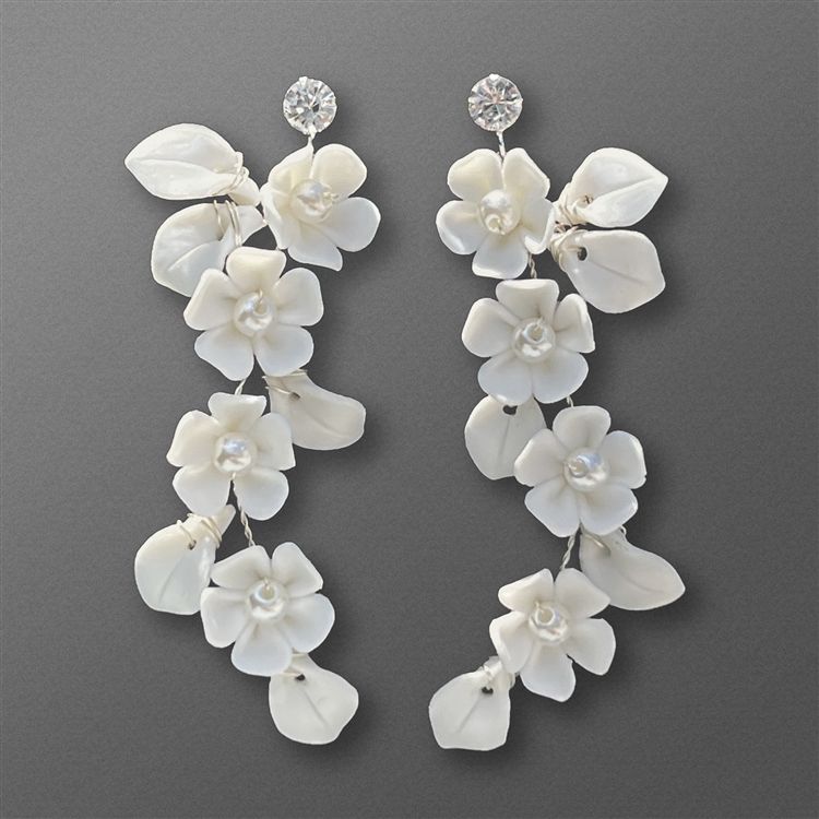 Mariell 4669E-I-S Resin Flower Earrings
