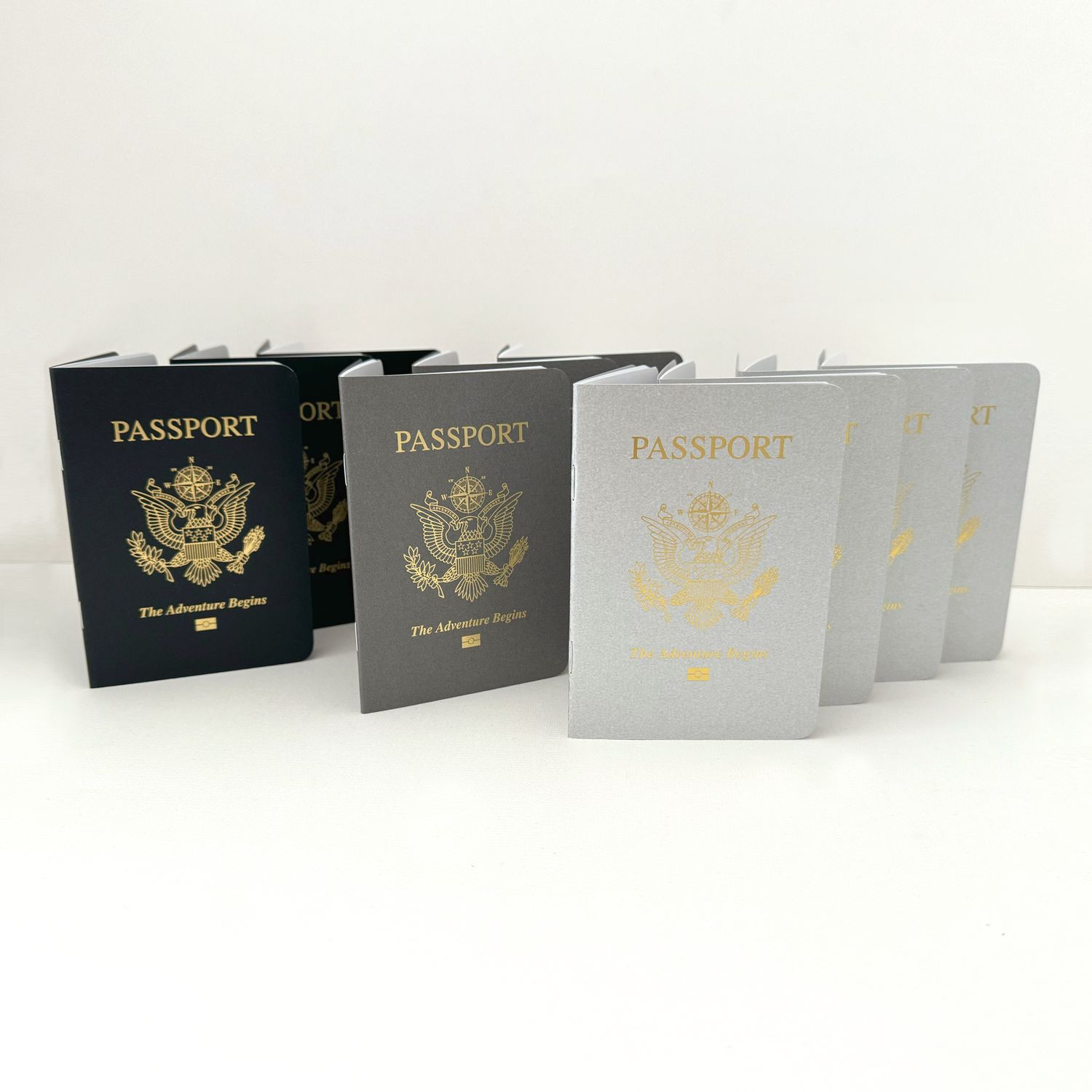 Combo Pack – BLACK + GRAY Passport Books (Pack of 10)
