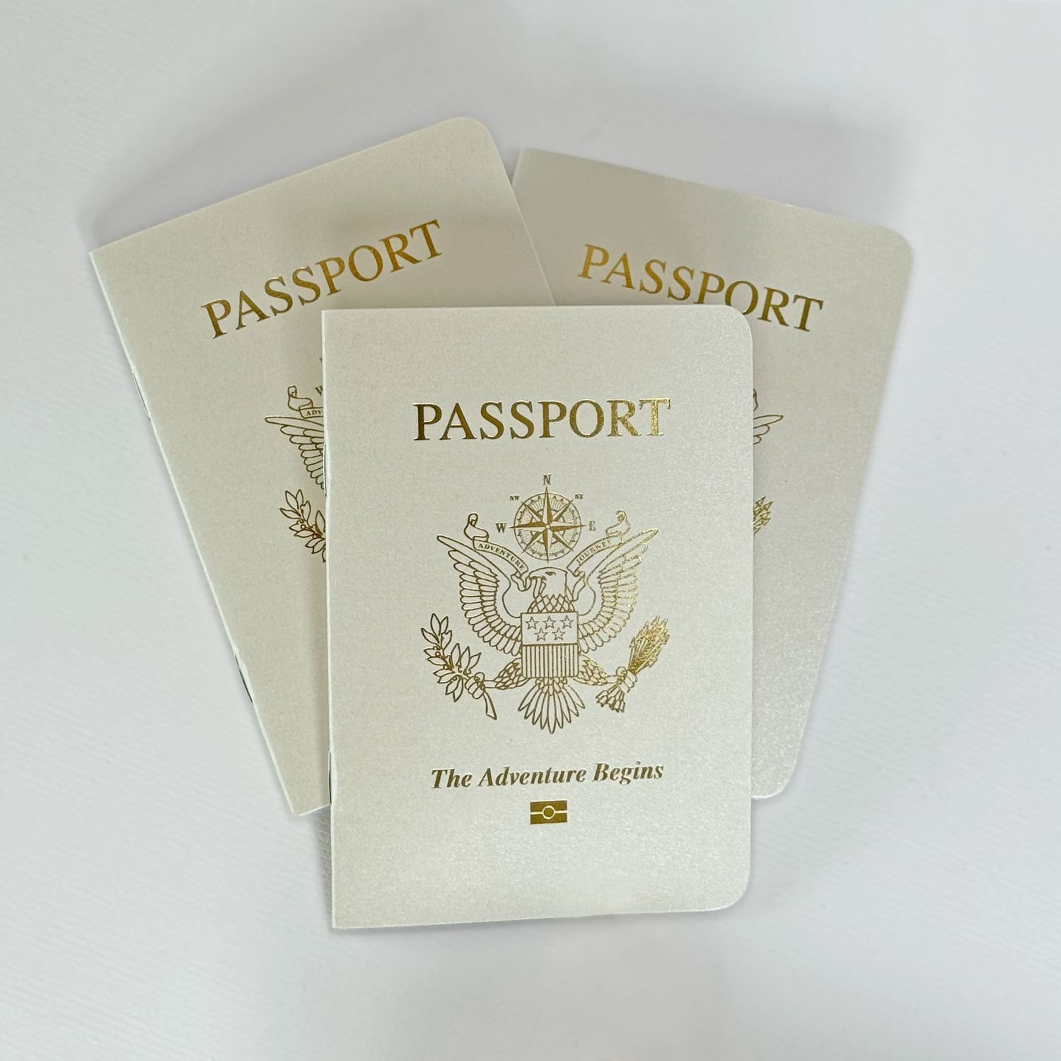 CREAM Shimmer Passport Books (Pack of 10)