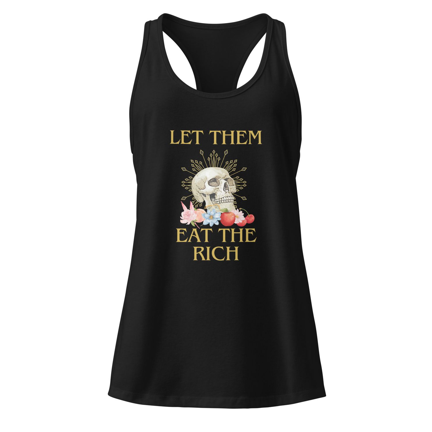Eat rich Women’s fitted racerback tank top