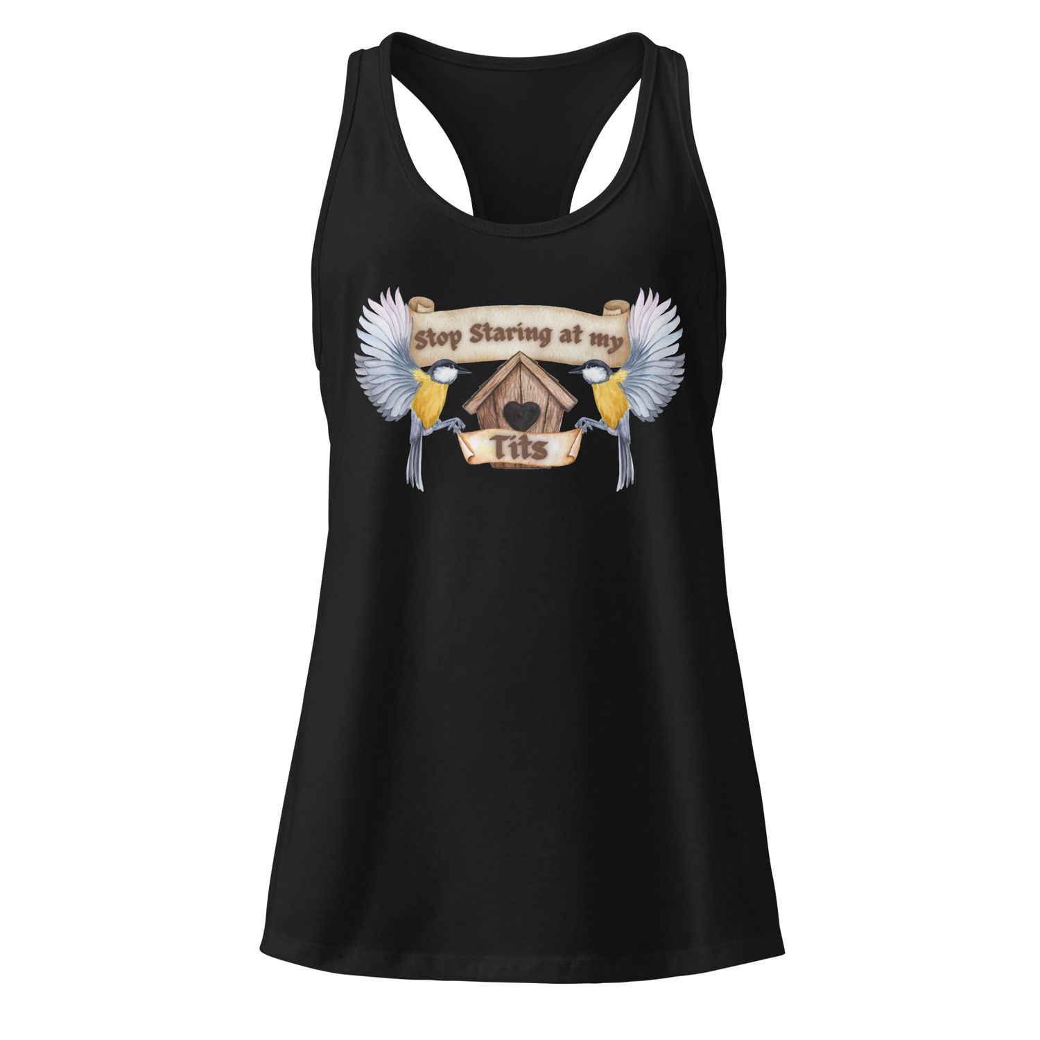 Stop staring Women’s fitted racerback tank top