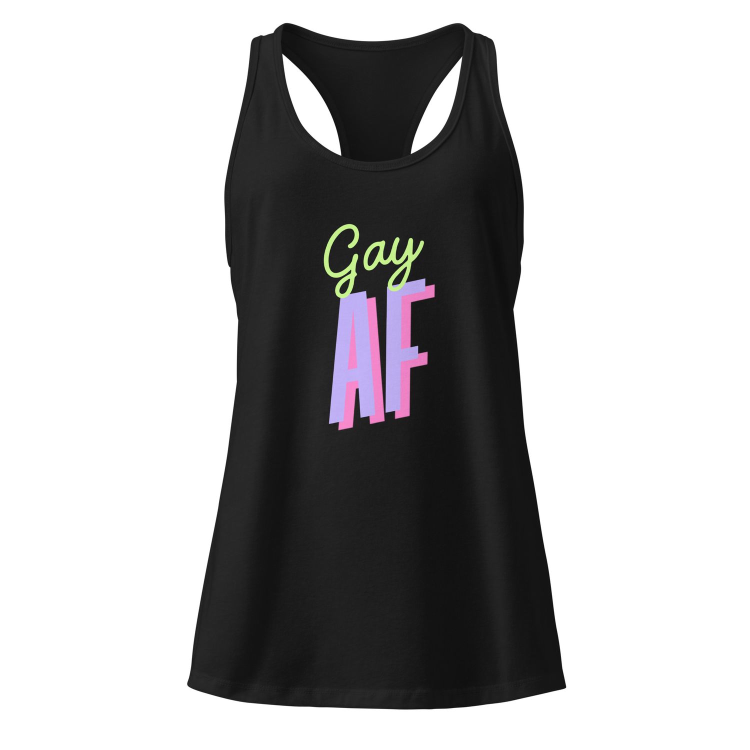 Gay AF Women’s fitted racerback tank top