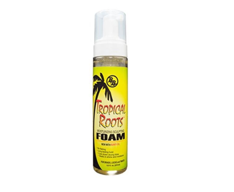 Hydrate, Define, Shine: Bronner Brothers Tropical Roots Moisturizing Sculpting Foam. Nourish &amp; style braids, twists, &amp; sets. Pineapple &amp; guava scent.