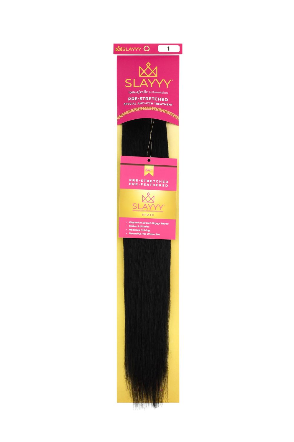 SLAYYY Itch-Free Pre-Stretched Braiding  Hair 6-Pack, Color: 1