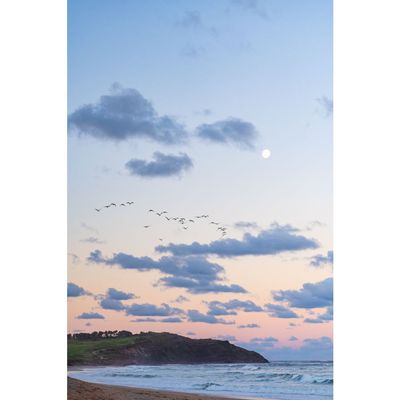 long reef beach at sunset