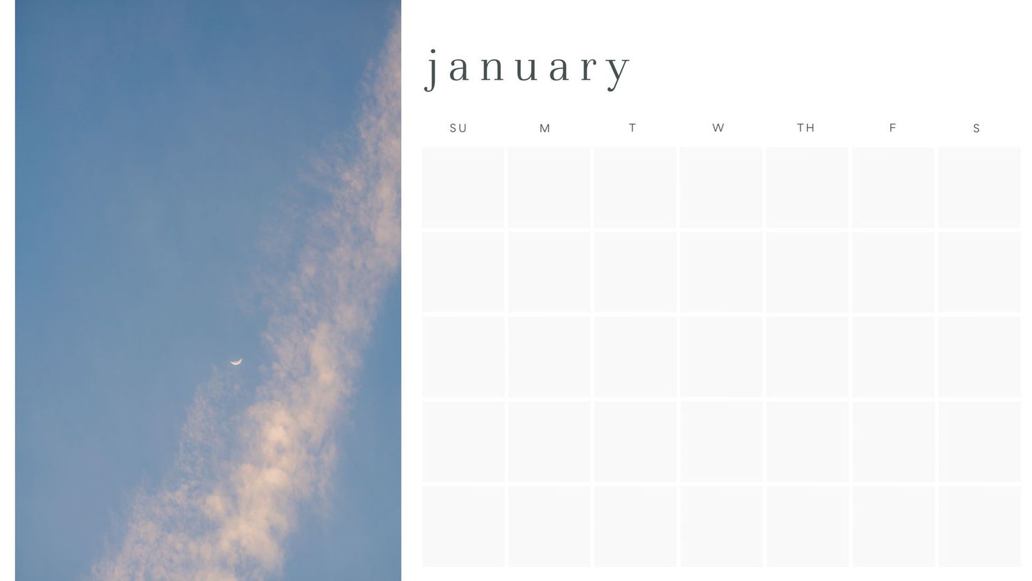 evergreen *printable calendar moon edition - pdf download