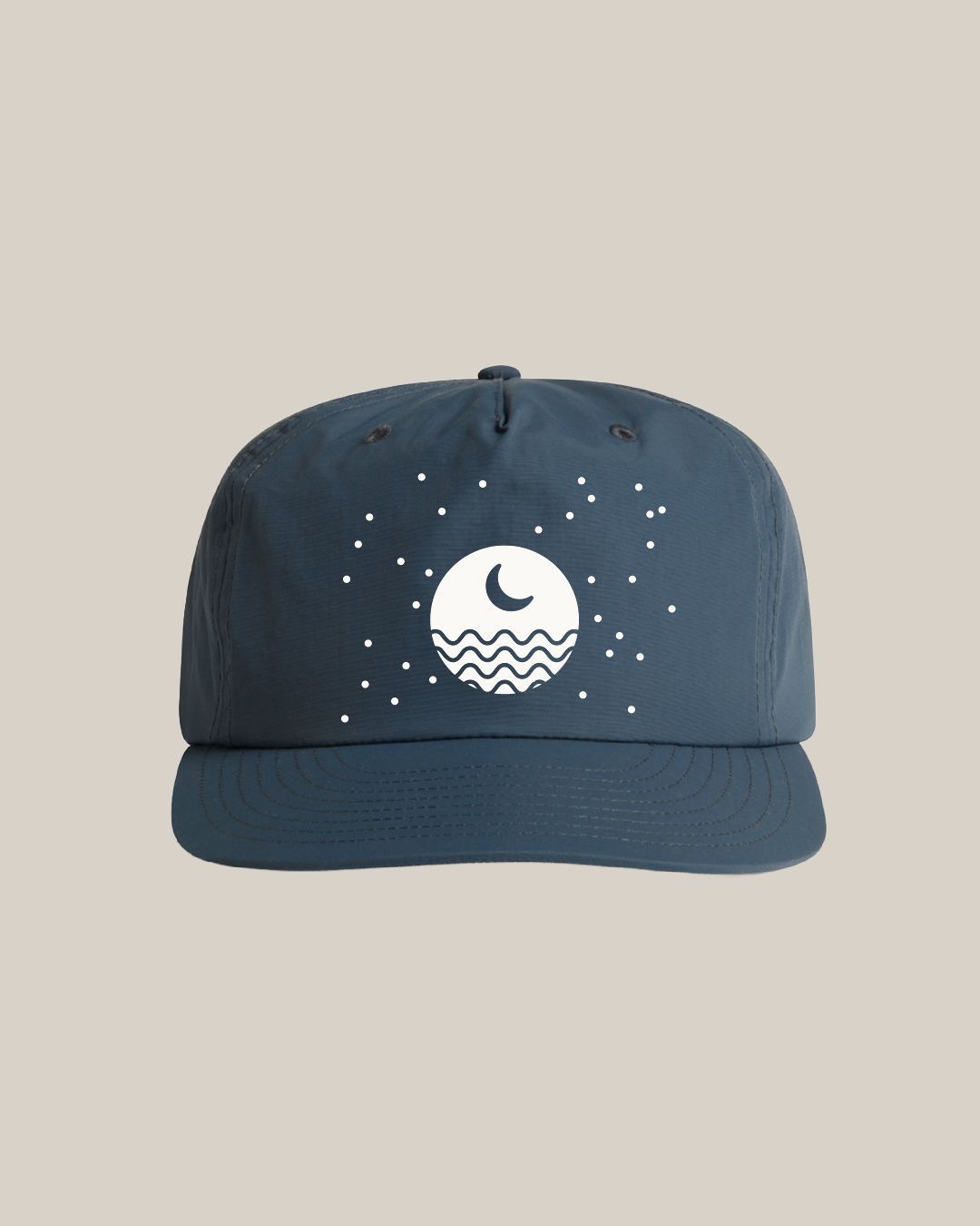 branded surf hat in petrol blue