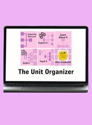 Computer screen with Unit Organizer canvas course on it.