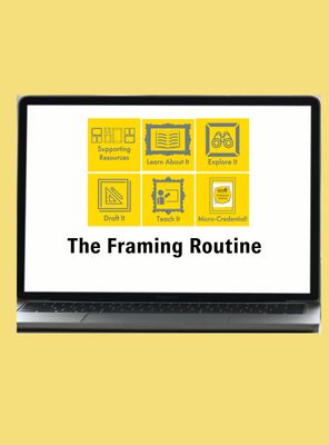 Computer screen with Framing Routine canvas course on it.