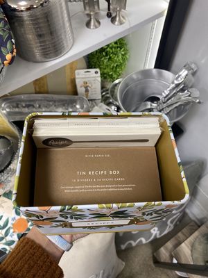 Citrus Floral Tin Recipe Box #