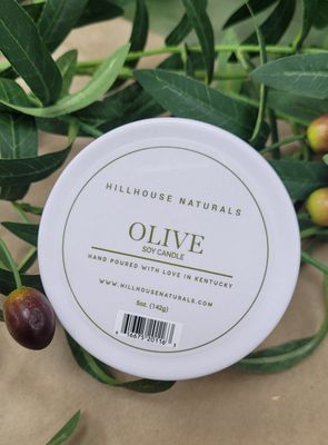 HH Olive Candle White Tin 5oz. #