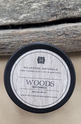 HH Woods Candle Black Tin 5oz #