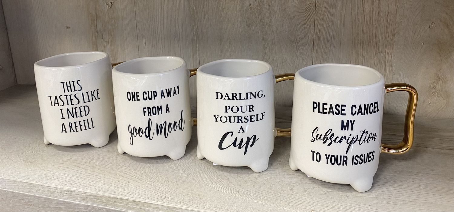 CC Footed Mug w Saying