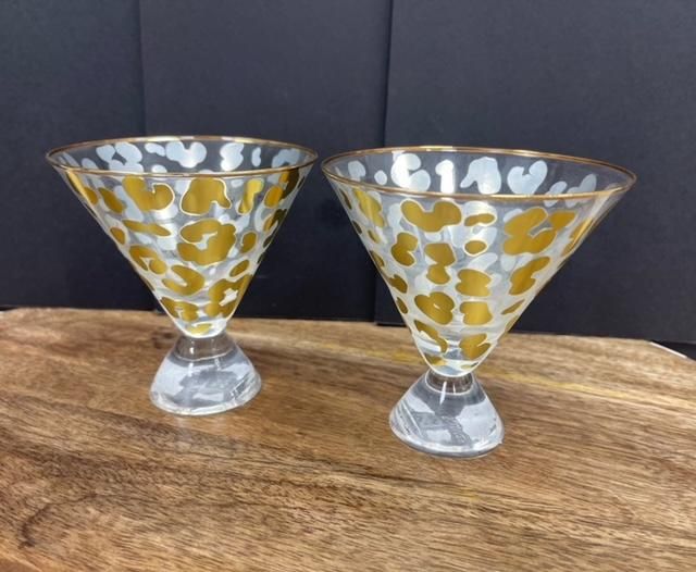 MS Martini Glass Gold Leopard