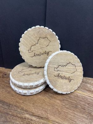 MS KY Coasters Beaded Edge