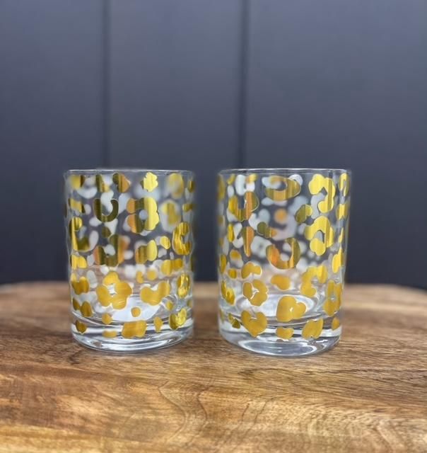 MS Cocktail Glass Gold Leopard