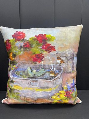 LB 18x18 Froggy Fountain Pillow