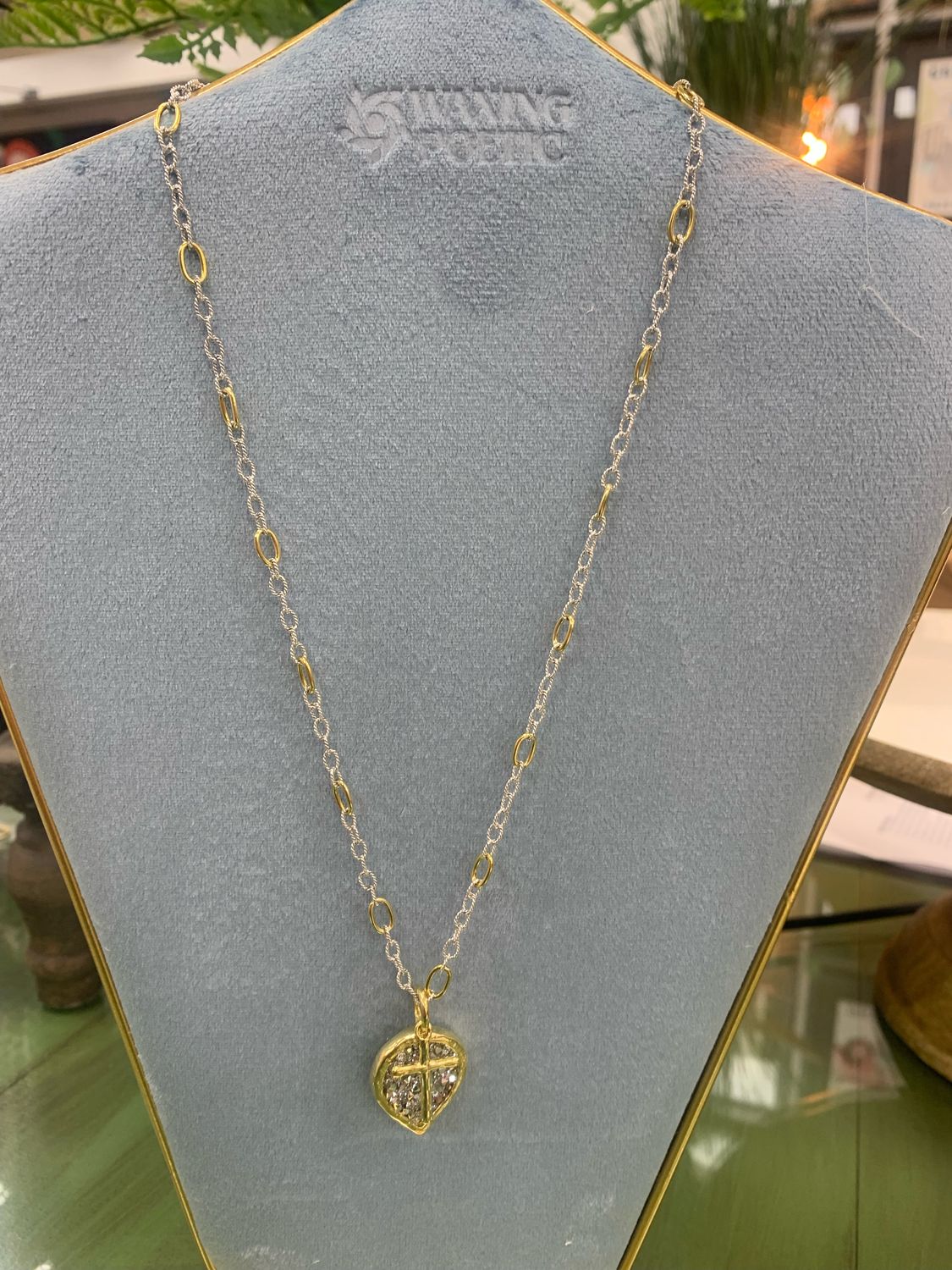 WP Lotus Cross Twisted Link Necklace